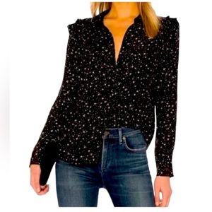 FRAME Silk Blouse size M with allover diamond-print